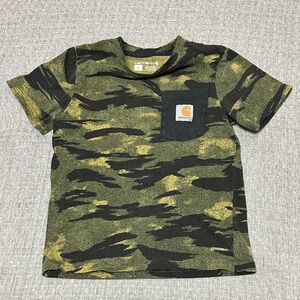 Carhartt Kids Green & Black Camo Short Sleeve Pocket Tee sz 6